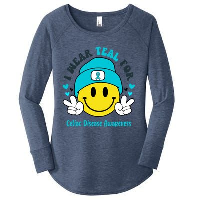 I Wear Teal For Celiac Disease Awareness Gift Women's Perfect Tri Tunic Long Sleeve Shirt