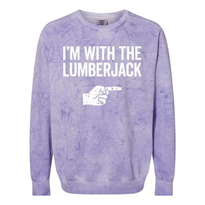 I'm With The Lumberjack Matching VNeck Colorblast Crewneck Sweatshirt