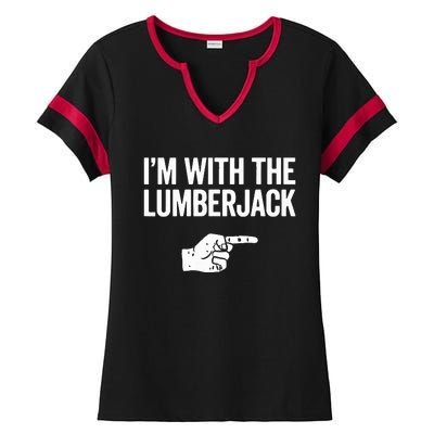 I'm With The Lumberjack Matching VNeck Ladies Halftime Notch Neck Tee