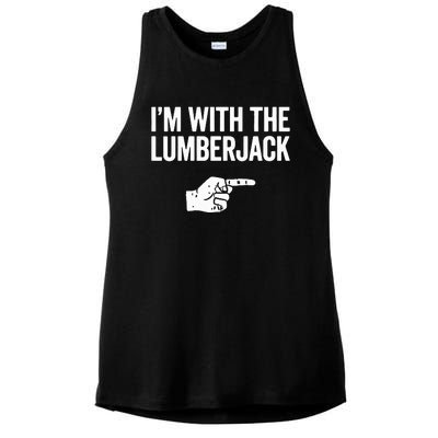 I'm With The Lumberjack Matching VNeck Ladies PosiCharge Tri-Blend Wicking Tank