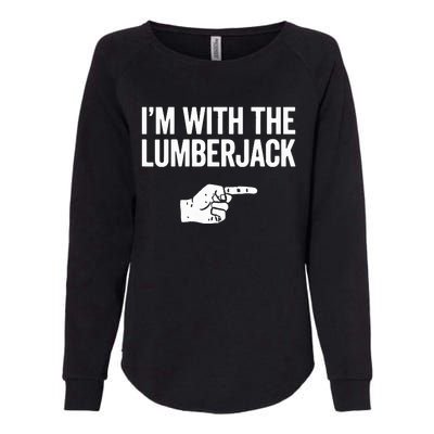 I'm With The Lumberjack Matching VNeck Womens California Wash Sweatshirt