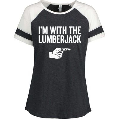 I'm With The Lumberjack Matching VNeck Enza Ladies Jersey Colorblock Tee