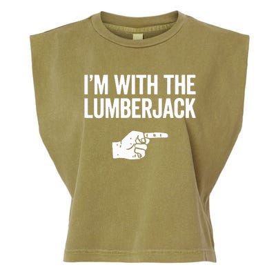 I'm With The Lumberjack Matching VNeck Garment-Dyed Women's Muscle Tee