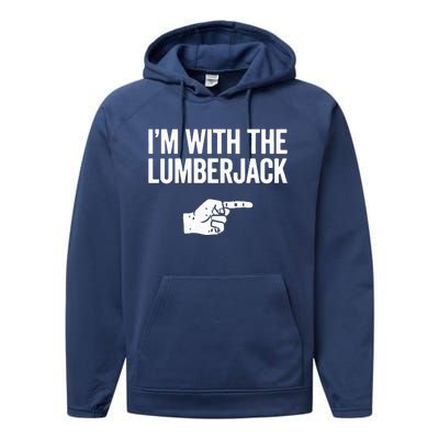 I'm With The Lumberjack Matching VNeck Performance Fleece Hoodie