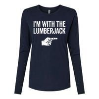 I'm With The Lumberjack Matching VNeck Womens Cotton Relaxed Long Sleeve T-Shirt