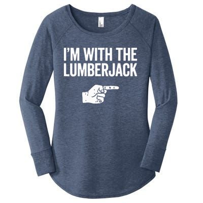 I'm With The Lumberjack Matching VNeck Women's Perfect Tri Tunic Long Sleeve Shirt