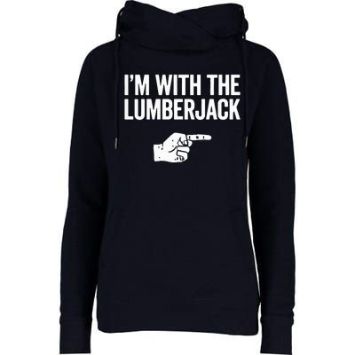 I'm With The Lumberjack Matching VNeck Womens Funnel Neck Pullover Hood