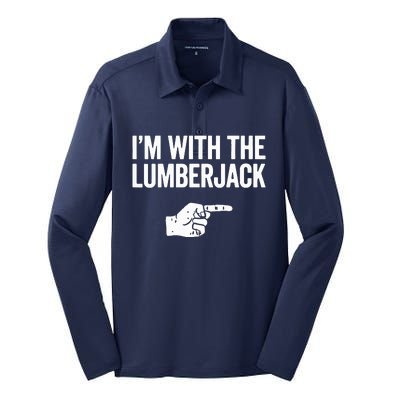 I'm With The Lumberjack Matching VNeck Silk Touch Performance Long Sleeve Polo