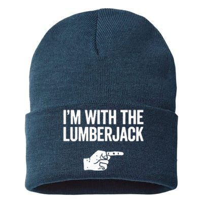 I'm With The Lumberjack Matching VNeck Sustainable Knit Beanie