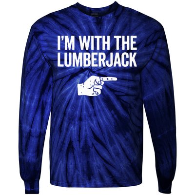 I'm With The Lumberjack Matching VNeck Tie-Dye Long Sleeve Shirt