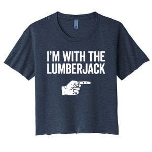 I'm With The Lumberjack Matching VNeck Women's Crop Top Tee