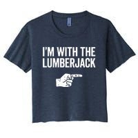 I'm With The Lumberjack Matching VNeck Women's Crop Top Tee