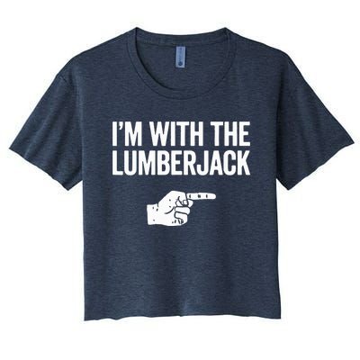 I'm With The Lumberjack Matching VNeck Women's Crop Top Tee