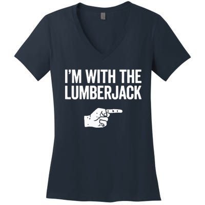 I'm With The Lumberjack Matching VNeck Women's V-Neck T-Shirt