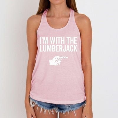 I'm With The Lumberjack Matching VNeck Women's Knotted Racerback Tank