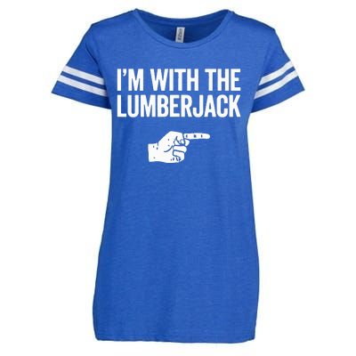 I'm With The Lumberjack Matching VNeck Enza Ladies Jersey Football T-Shirt