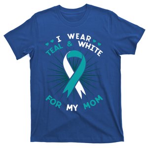 I Wear Teal For My Mom White Squamous Cell Carcinomas Hpv Gift T-Shirt