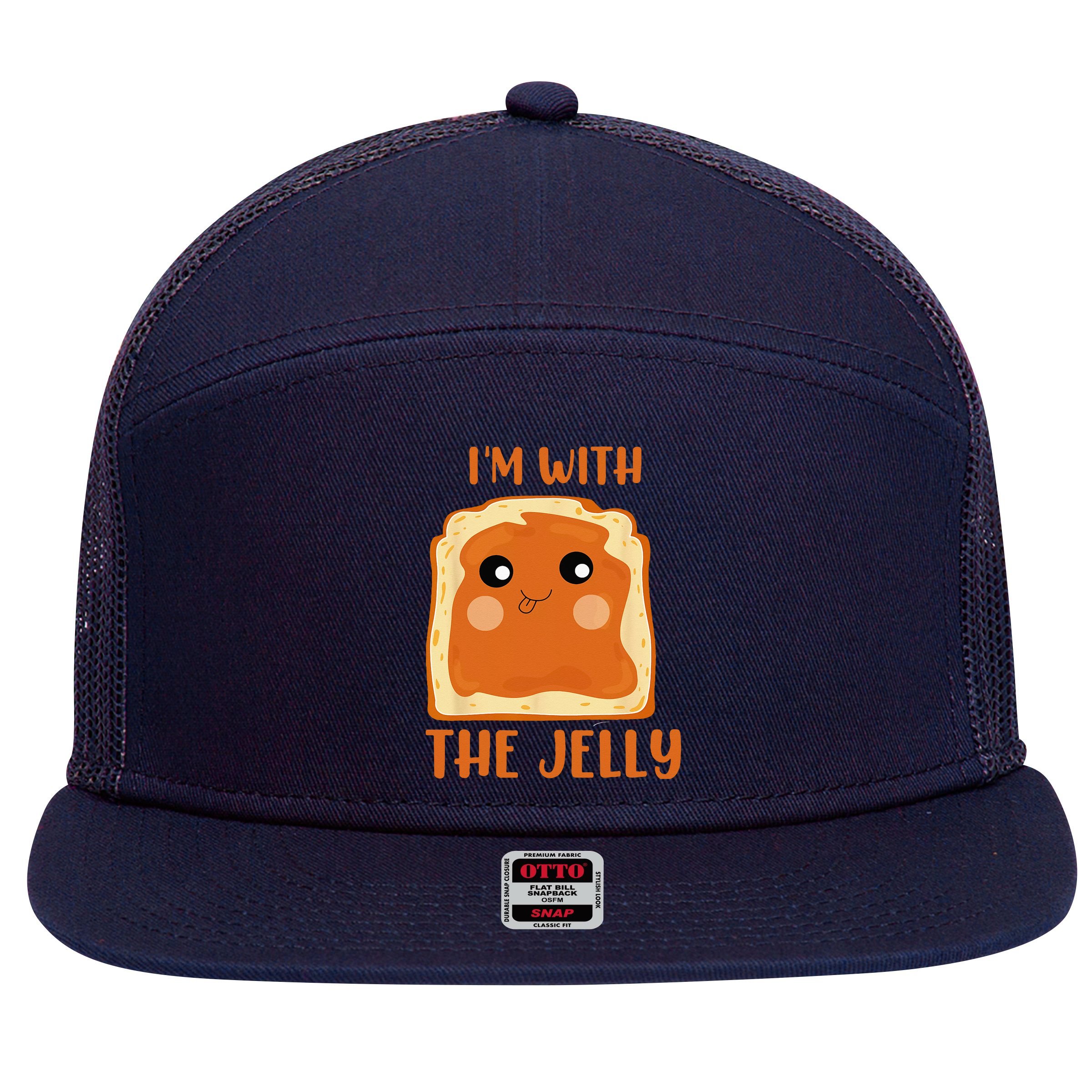 Im With The Jelly Peanut Butter Jelly Couple Copy 7 Panel Mesh Trucker Snapback Hat