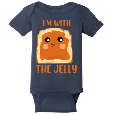Im With The Jelly Peanut Butter Jelly Couple Copy Baby Bodysuit