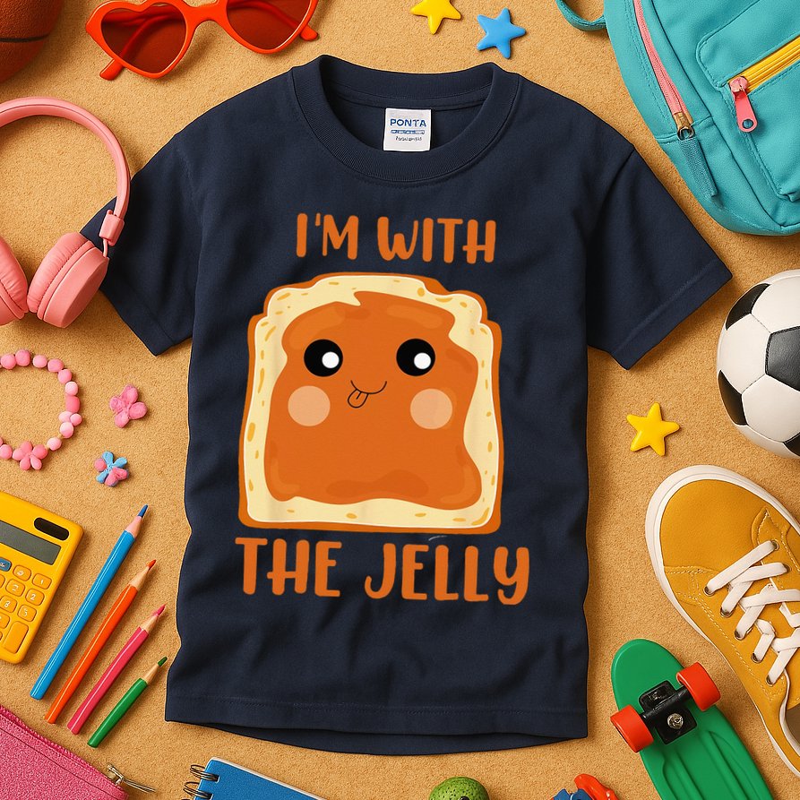 Im With The Jelly Peanut Butter Jelly Couple Copy Kids T-Shirt