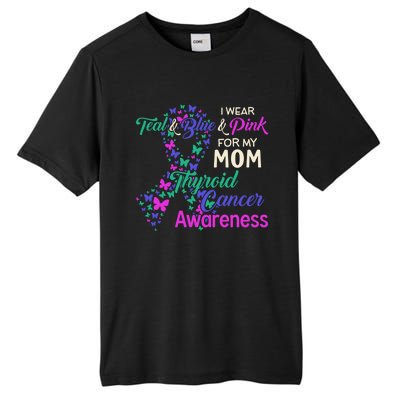 I Wear Teal Blue For My Mom Thyroid Cancer Gift Tall Fusion ChromaSoft Performance T-Shirt