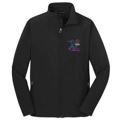 I Wear Teal Blue For My Mom Thyroid Cancer Gift Core Soft Shell Jacket