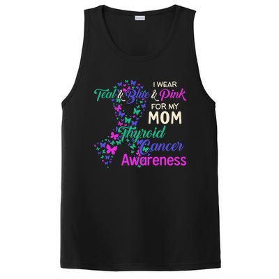 I Wear Teal Blue For My Mom Thyroid Cancer Gift PosiCharge Competitor Tank