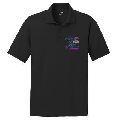 I Wear Teal Blue For My Mom Thyroid Cancer Gift PosiCharge RacerMesh Polo