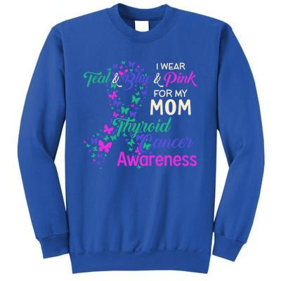 I Wear Teal Blue For My Mom Thyroid Cancer Gift Sweatshirt