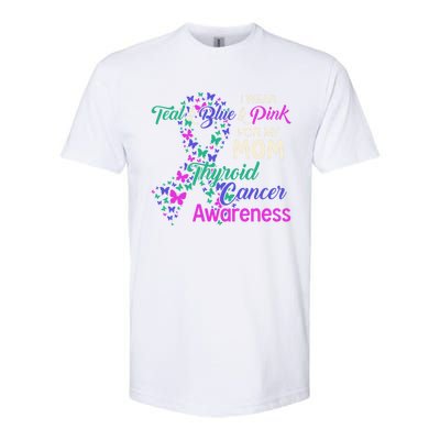 I Wear Teal Blue For My Mom Thyroid Cancer Gift Softstyle CVC T-Shirt