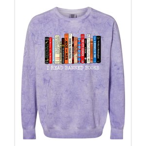 I'm With The Banned Funny Bookworm Shirt Banned Book Colorblast Crewneck Sweatshirt