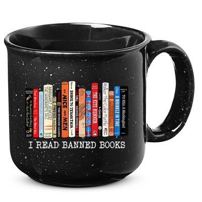 I'm With The Banned Funny Bookworm Shirt Banned Book 15oz Campfire Ceramic Mug