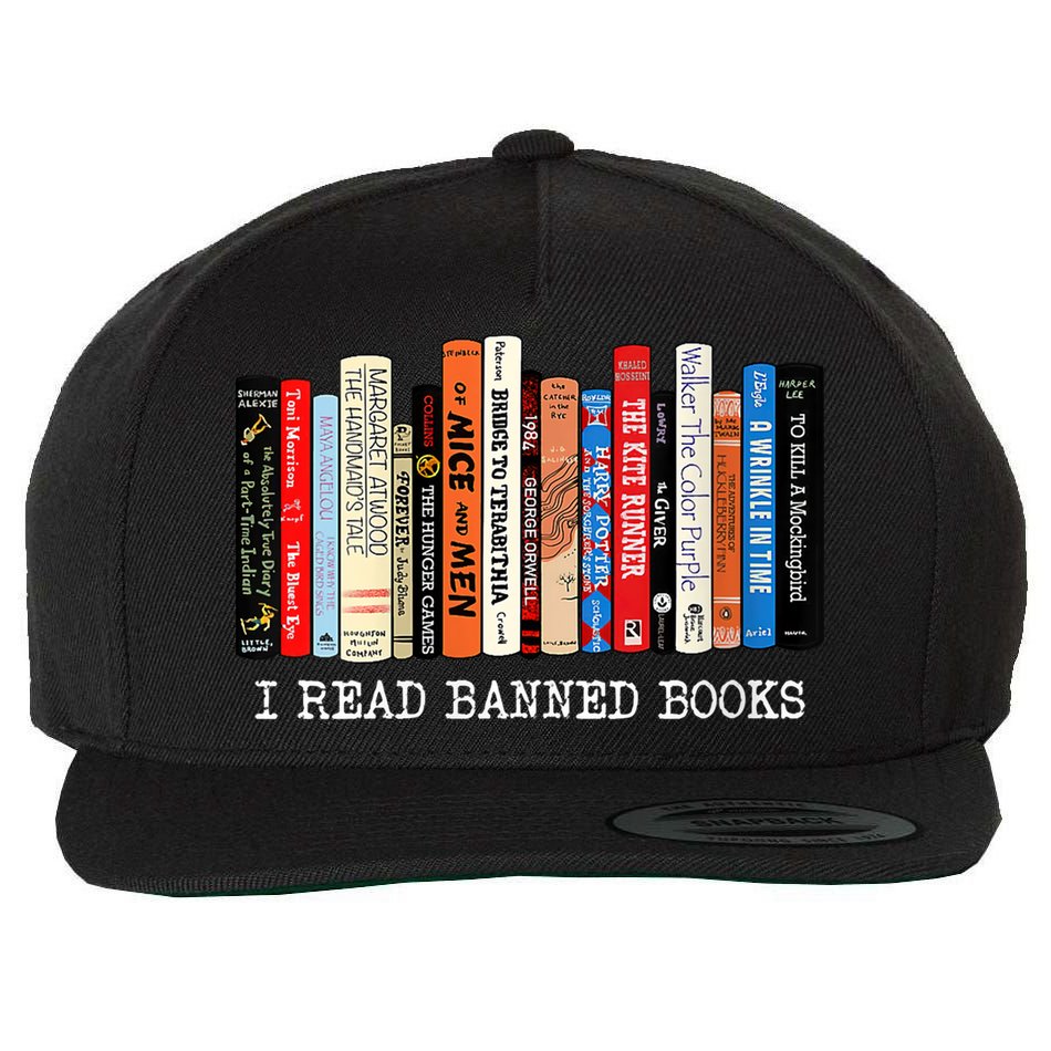 I'm With The Banned Funny Bookworm Shirt Banned Book Wool Snapback Cap