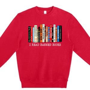 I'm With The Banned Funny Bookworm Shirt Banned Book Premium Crewneck Sweatshirt