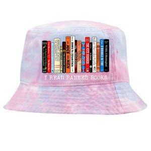 I'm With The Banned Funny Bookworm Shirt Banned Book Tie-Dyed Bucket Hat