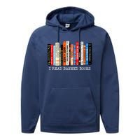 I'm With The Banned Funny Bookworm Shirt Banned Book Performance Fleece Hoodie