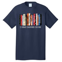 I'm With The Banned Funny Bookworm Shirt Banned Book Tall T-Shirt