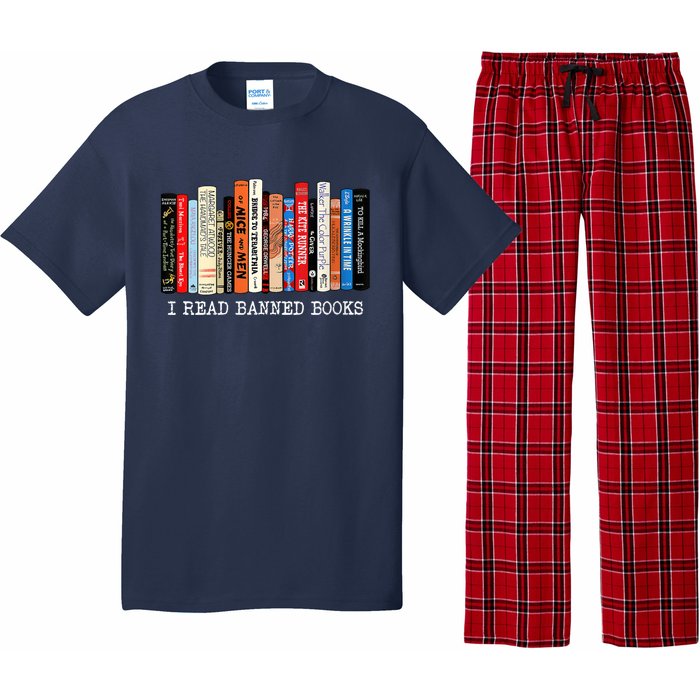 I'm With The Banned Funny Bookworm Shirt Banned Book Pajama Set