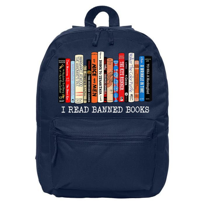 I'm With The Banned Funny Bookworm Shirt Banned Book 16 in Basic Backpack