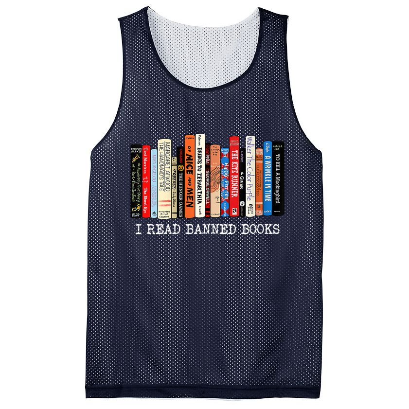I'm With The Banned Funny Bookworm Shirt Banned Book Mesh Reversible Basketball Jersey Tank