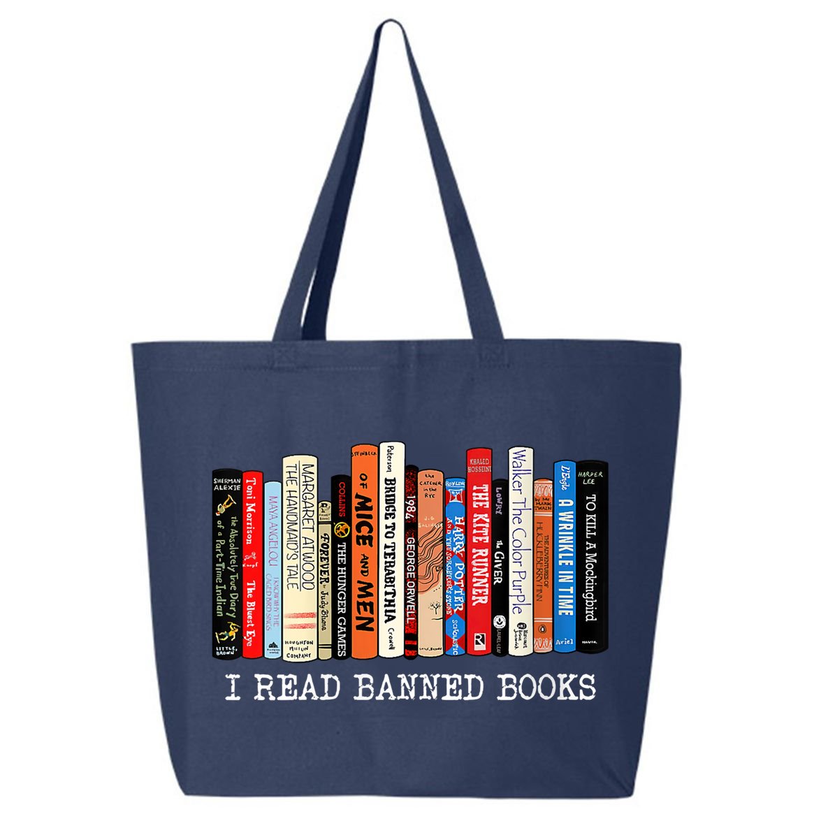 I'm With The Banned Funny Bookworm Shirt Banned Book 25L Jumbo Tote