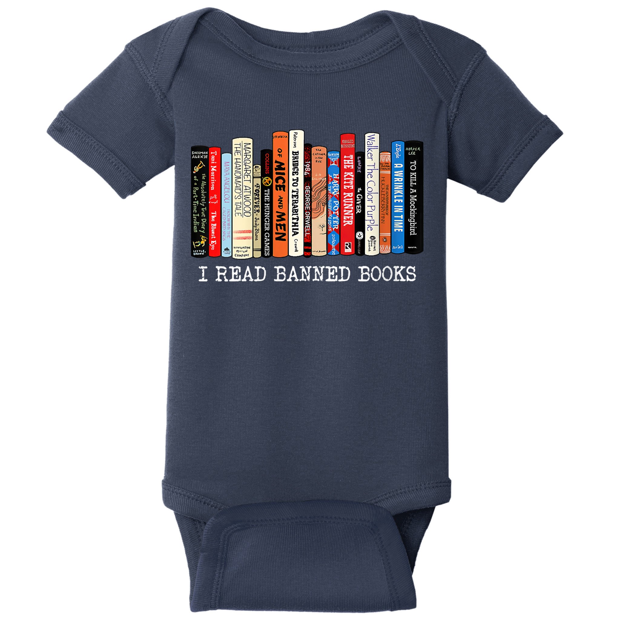 I'm With The Banned Funny Bookworm Shirt Banned Book Baby Bodysuit