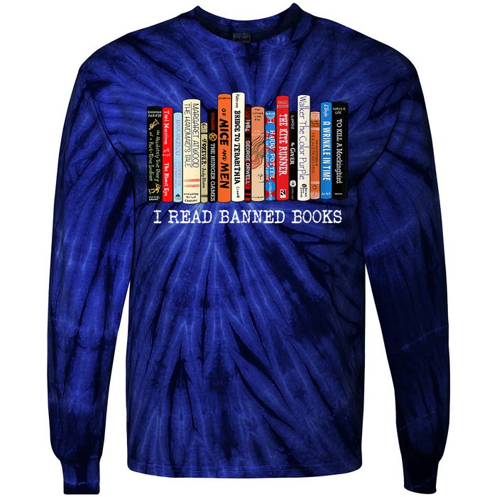 I'm With The Banned Funny Bookworm Shirt Banned Book Tie-Dye Long Sleeve Shirt