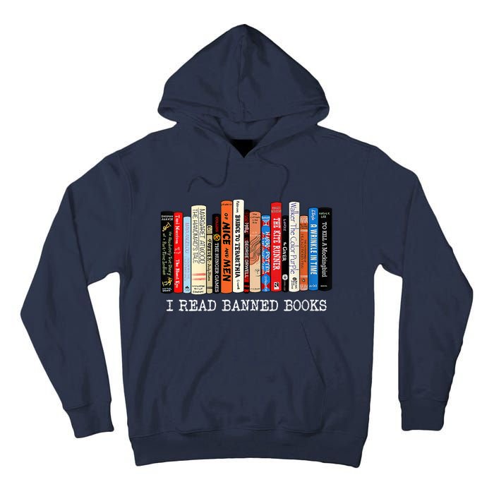 I'm With The Banned Funny Bookworm Shirt Banned Book Tall Hoodie