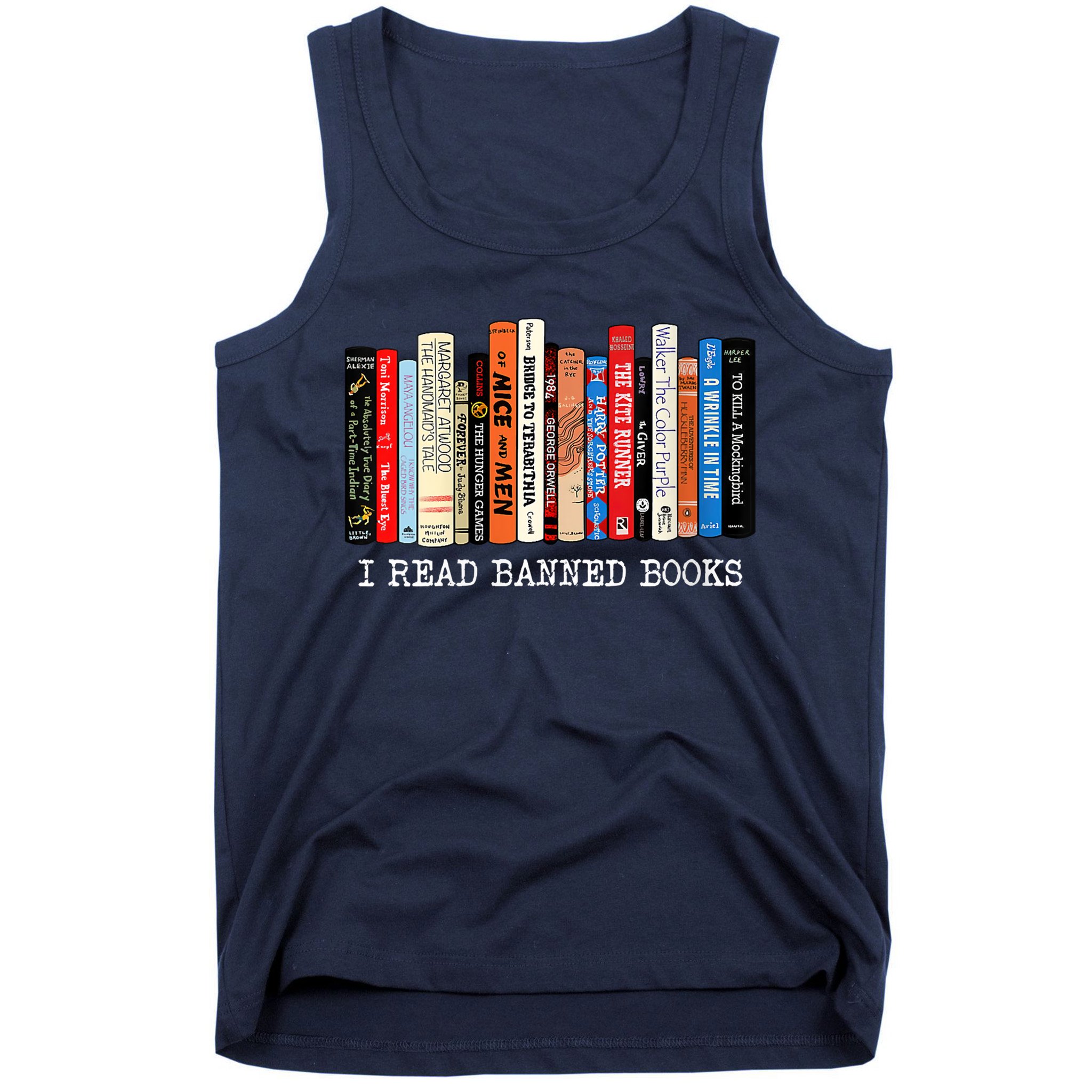 I'm With The Banned Funny Bookworm Shirt Banned Book Tank Top