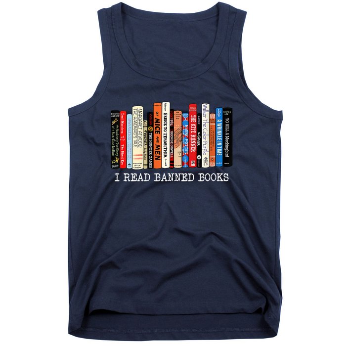 I'm With The Banned Funny Bookworm Shirt Banned Book Tank Top