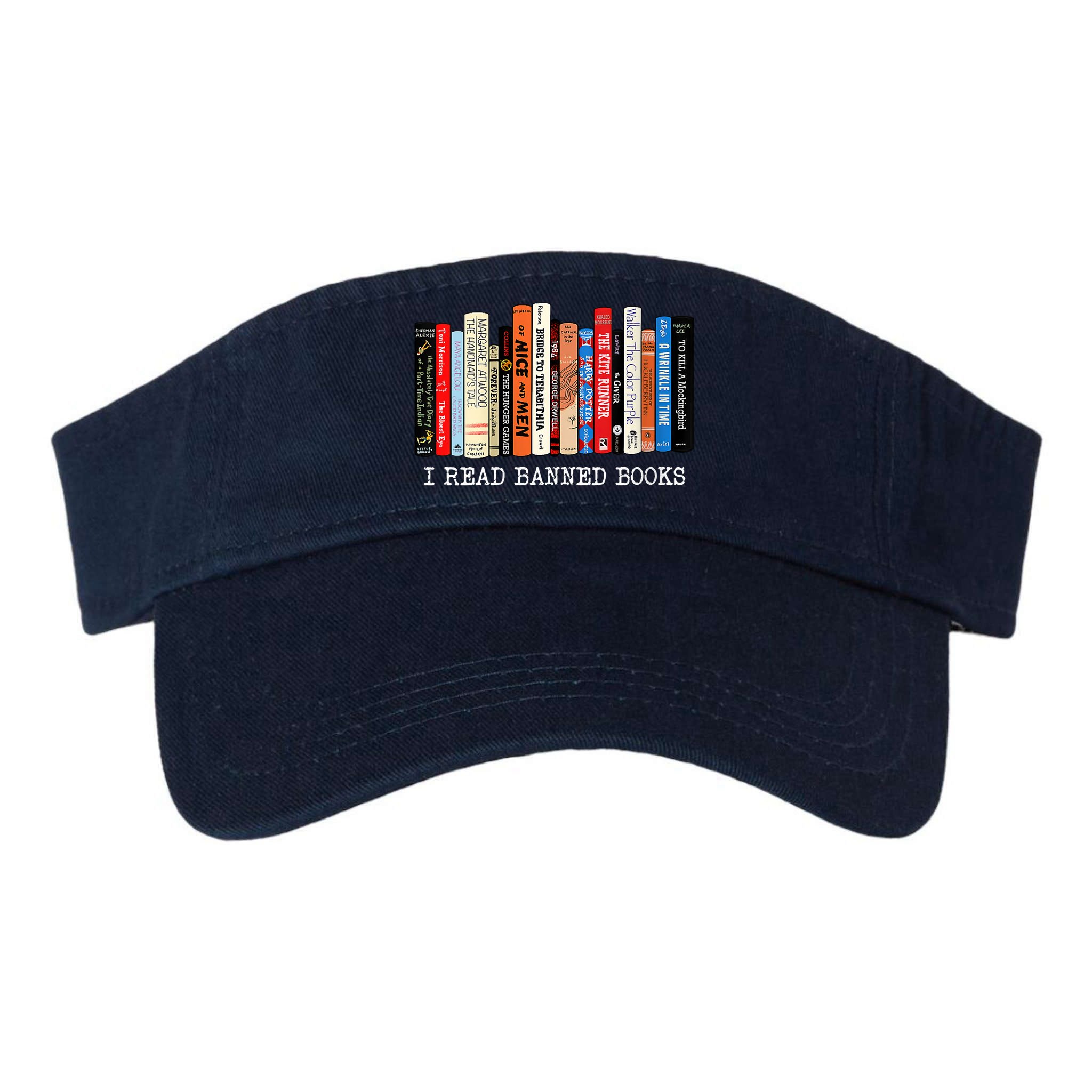 I'm With The Banned Funny Bookworm Shirt Banned Book Visor