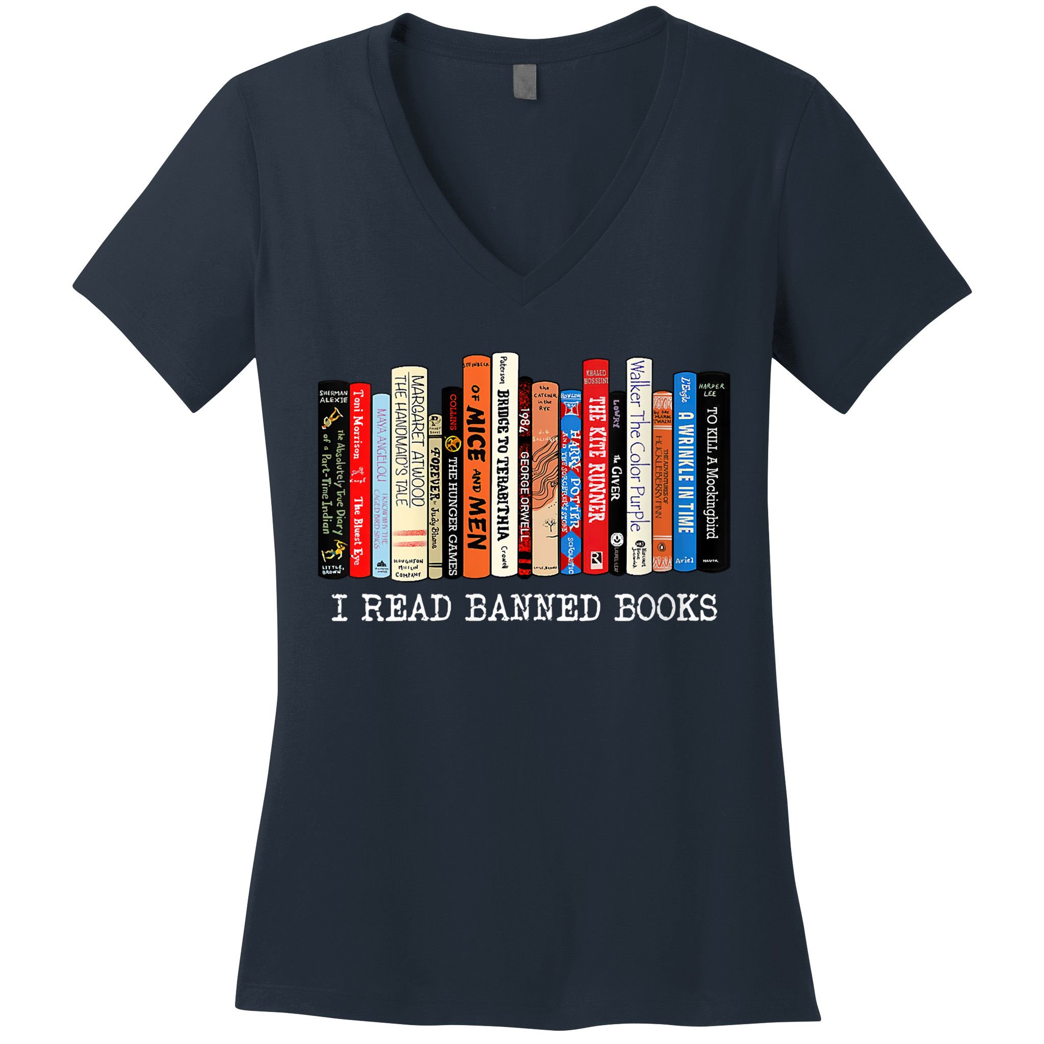 I'm With The Banned Funny Bookworm Shirt Banned Book Women's V-Neck T-Shirt