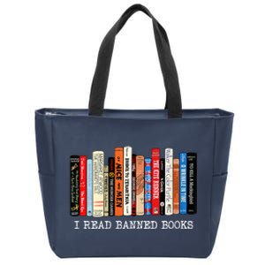 I'm With The Banned Funny Bookworm Shirt Banned Book Zip Tote Bag