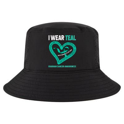 I Wear Teal In My Memory Of My Mom Ovarian Cancer Awareness Cute Gift Cool Comfort Performance Bucket Hat